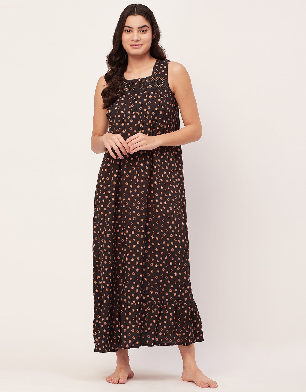 Sleeveless Nightdress, Printed