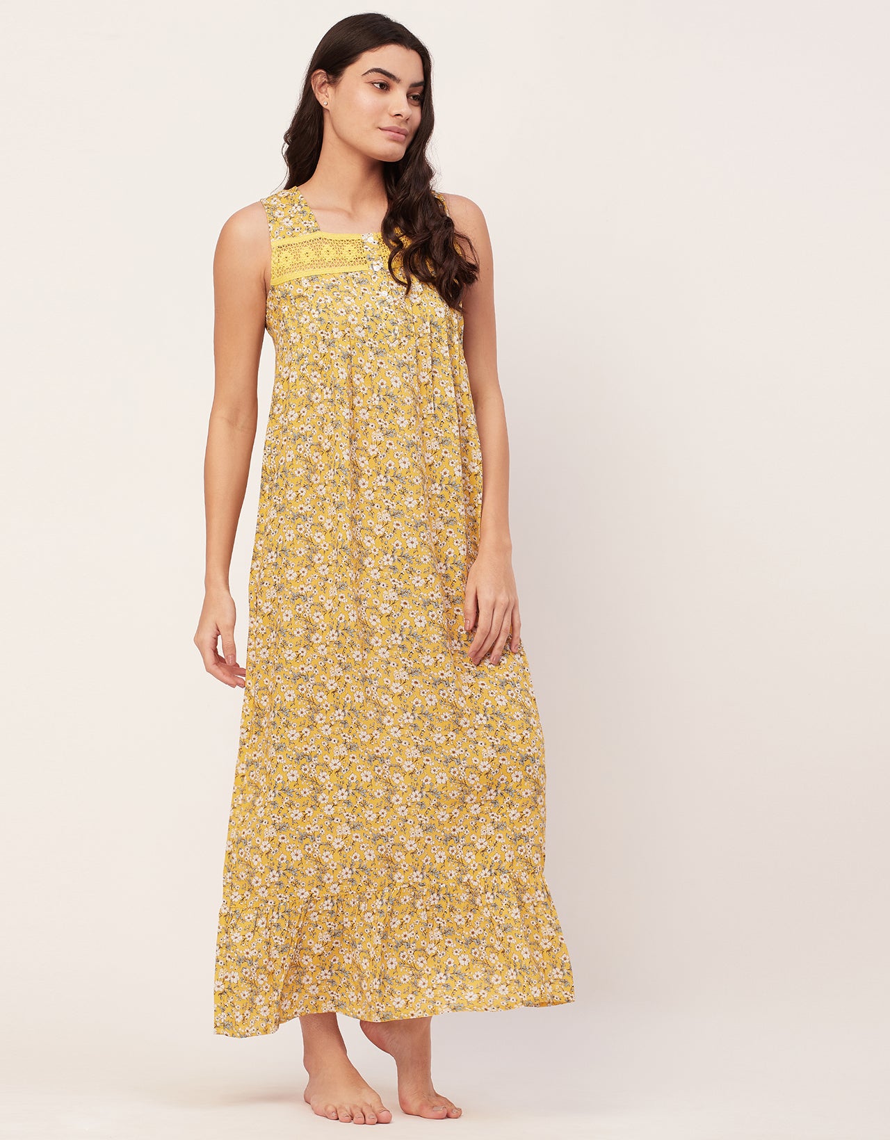 Sleeveless Nightdress, Printed