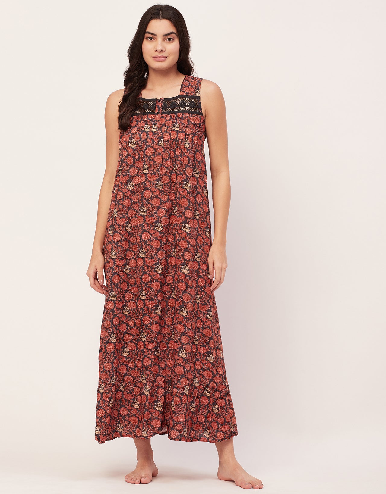 Sleeveless Nightdress, Printed