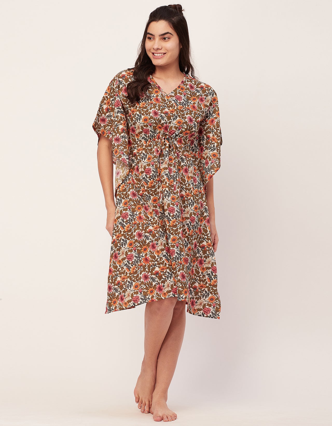 Printed Kaftan, V-Neck