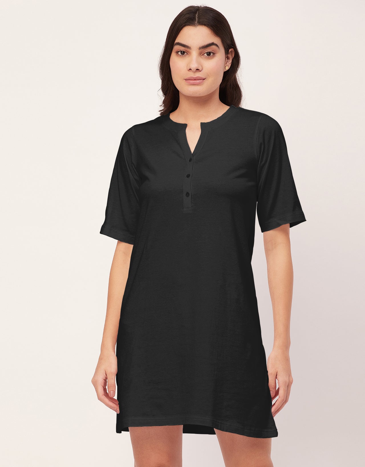 Solid Night Dress, Jersey