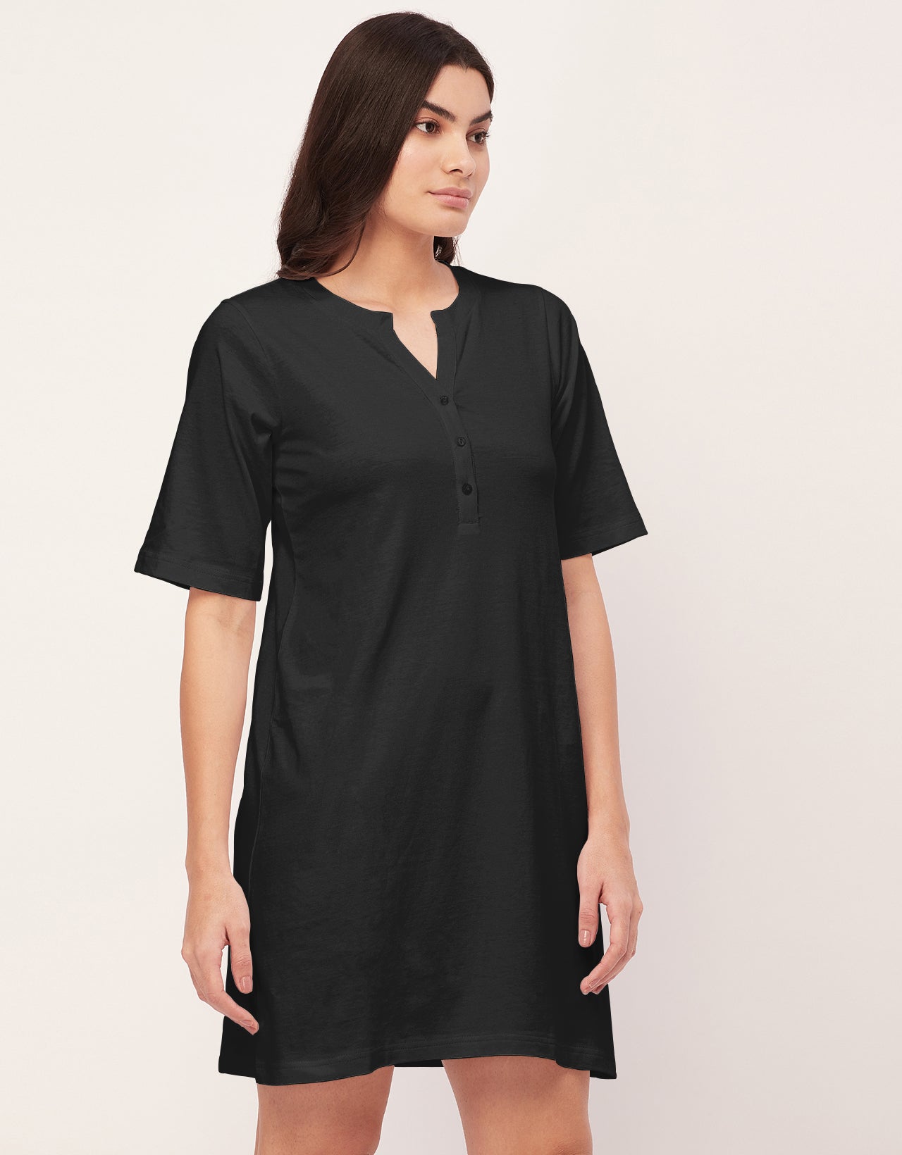 Solid Night Dress, Jersey