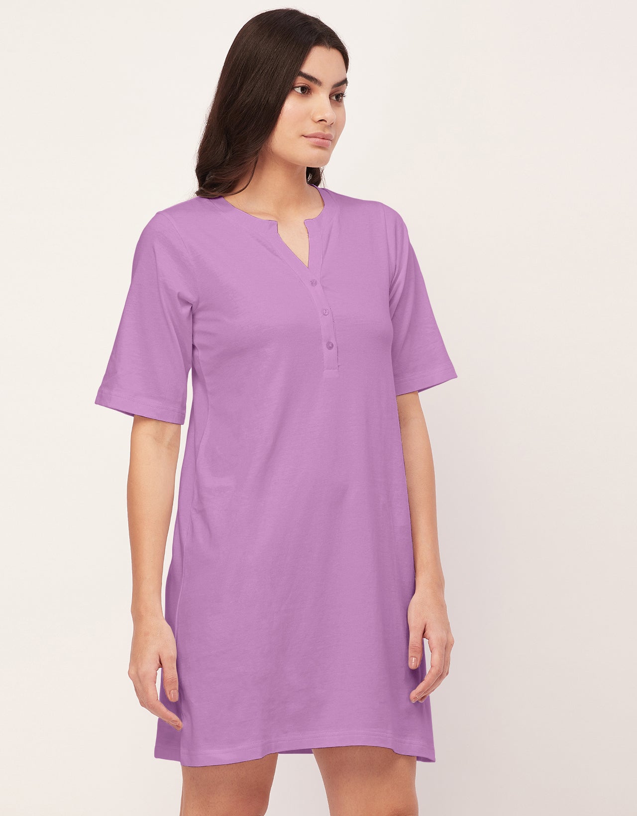 Solid Night Dress, Jersey