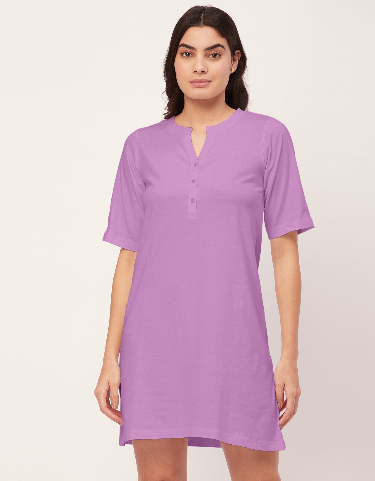 Solid Night Dress, Jersey