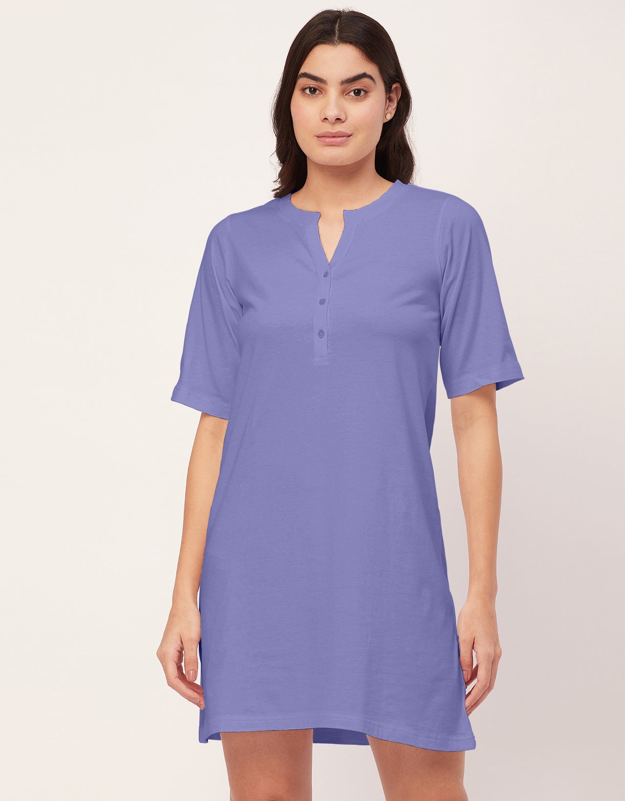 Solid Night Dress, Jersey