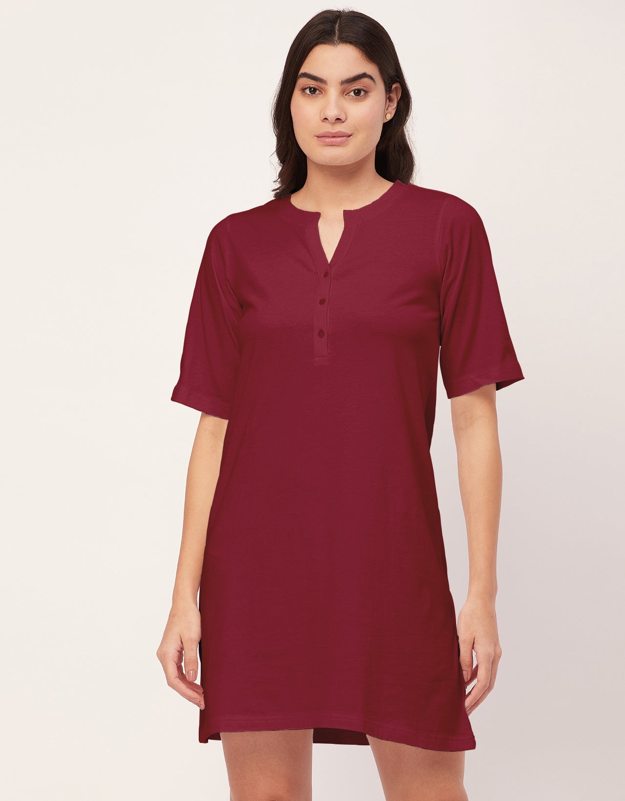 Solid Night Dress, Jersey