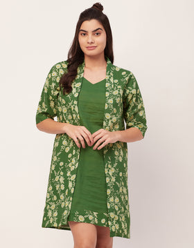 Green Cotton Night Dress