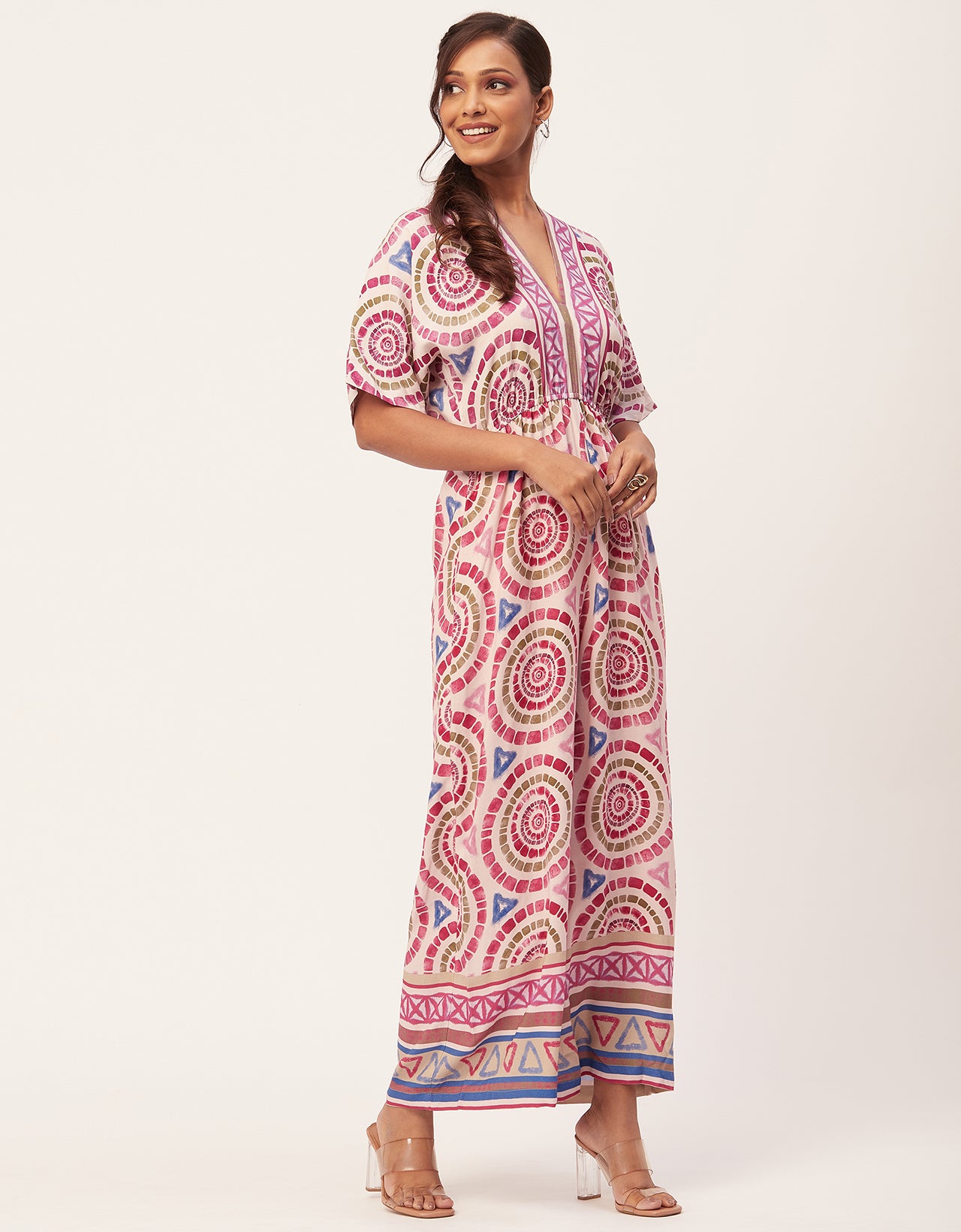 Printed Jumpsuit, V-Neck