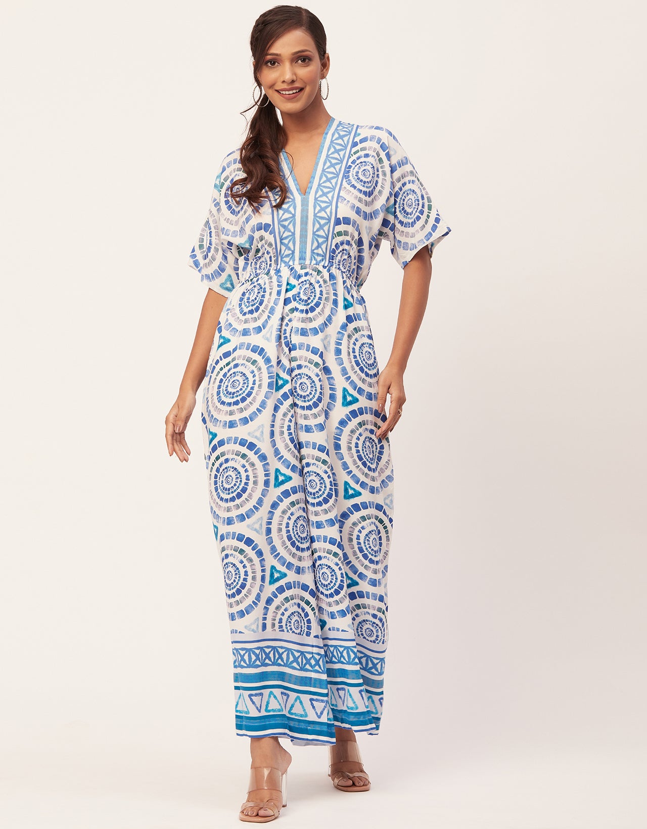 Printed Jumpsuit, V-Neck