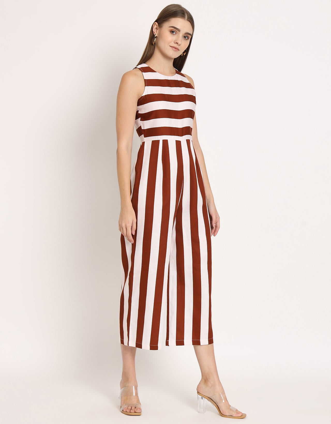 Printed Jumpsuit, Round Neck