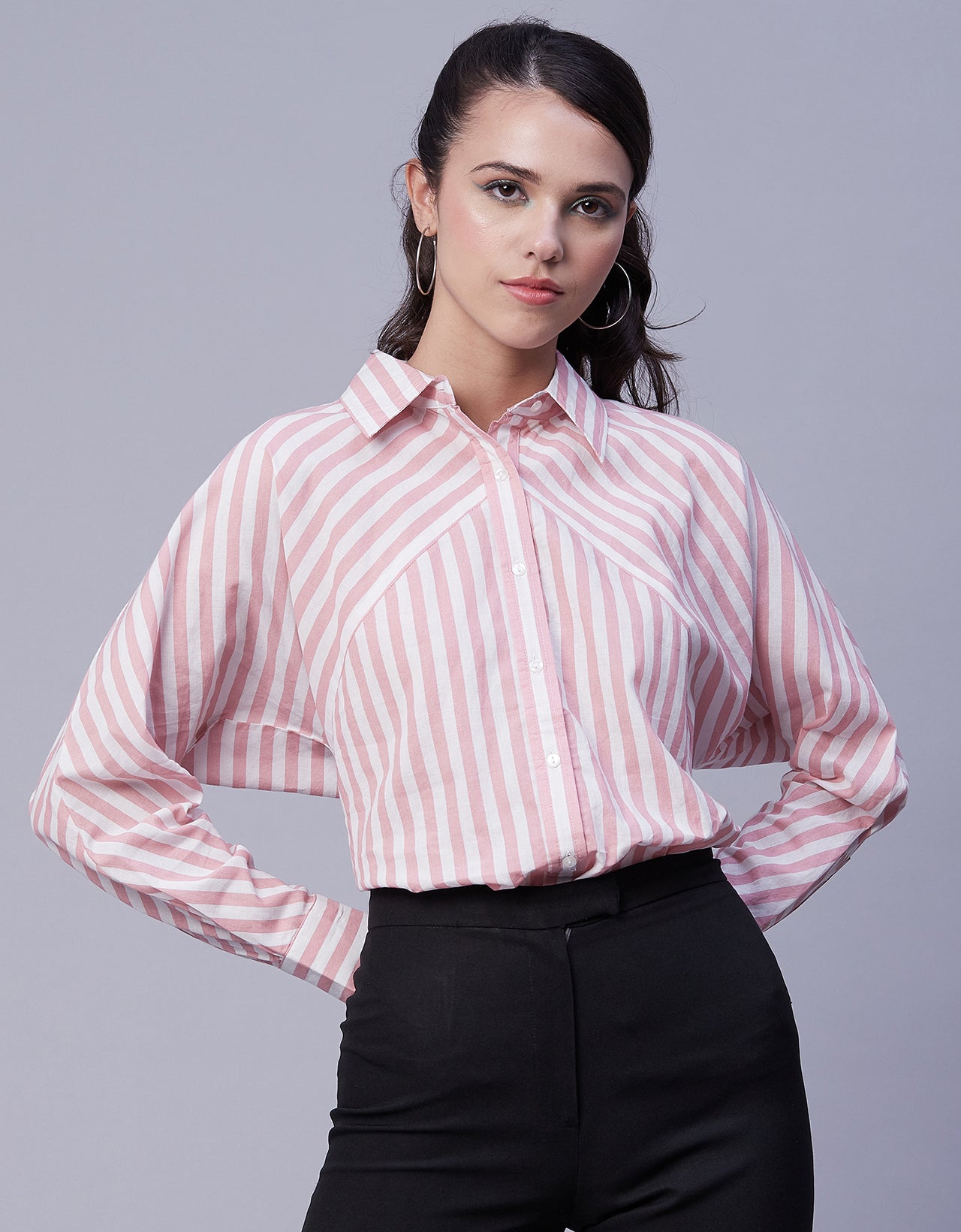 Printed Stripes Shirt, Collared