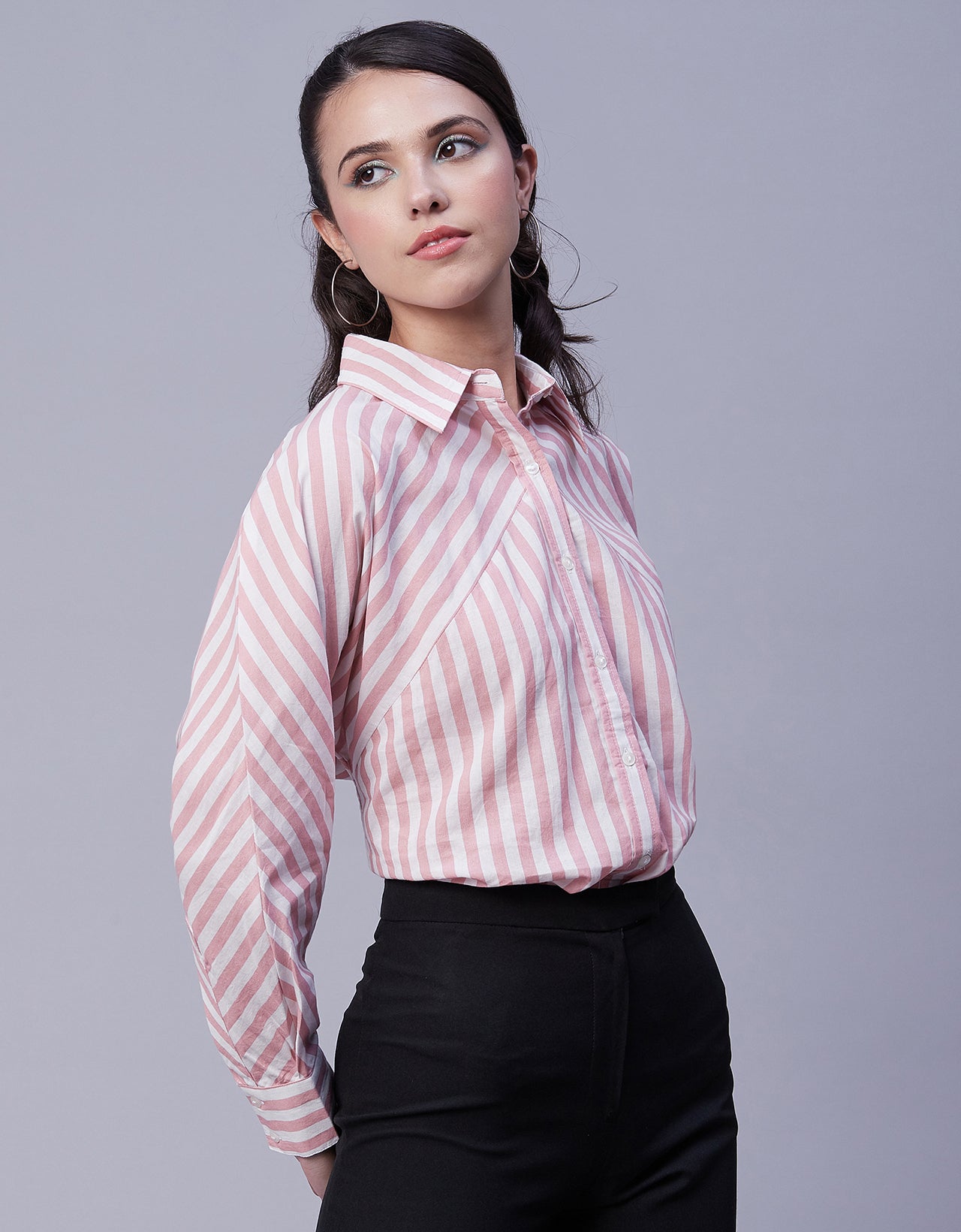Printed Stripes Shirt, Collared