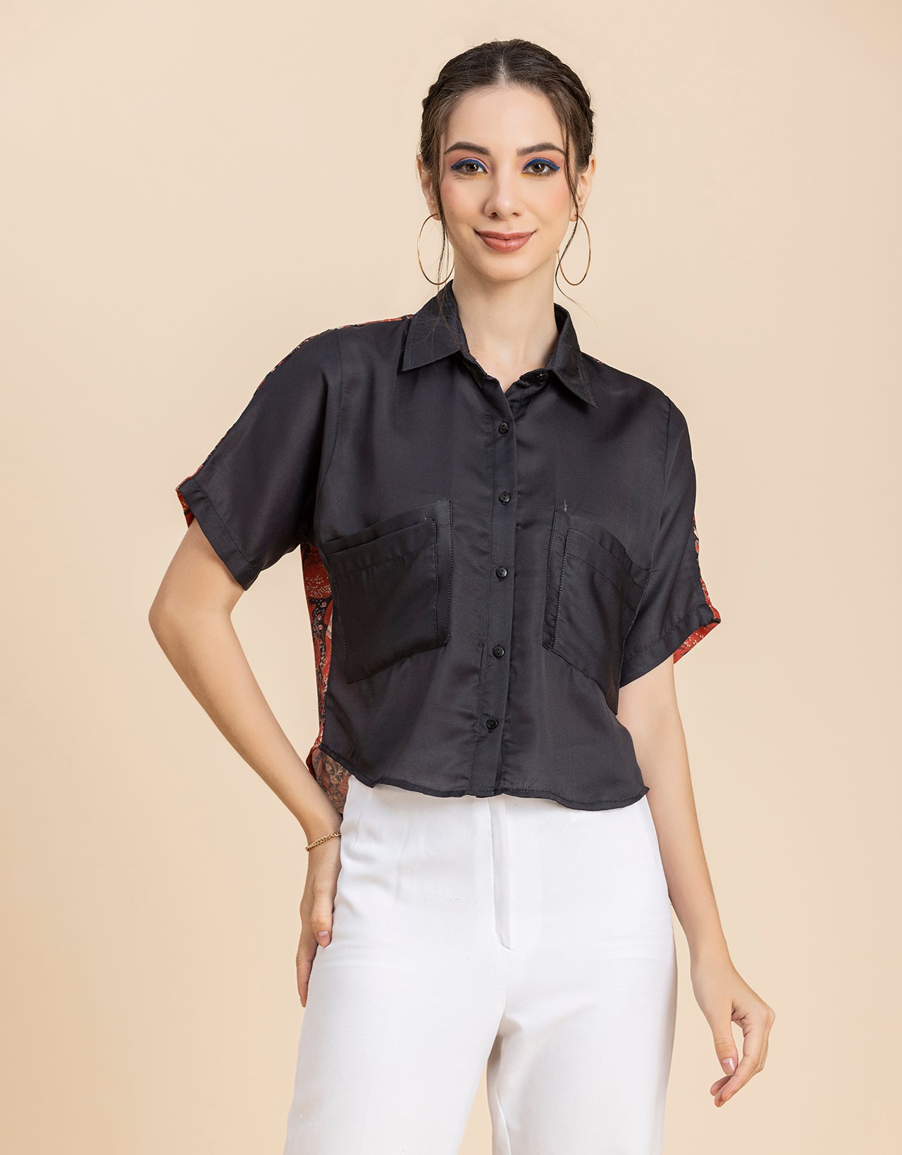 Printed Crop Shirt, Boho Style