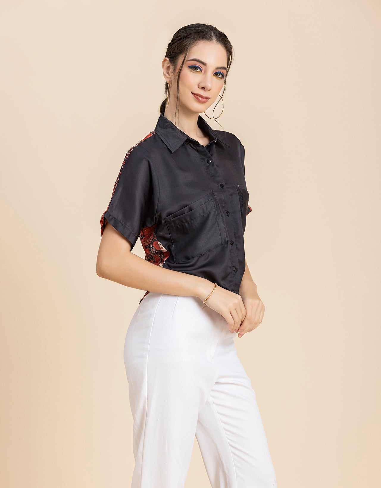 Printed Crop Shirt, Boho Style