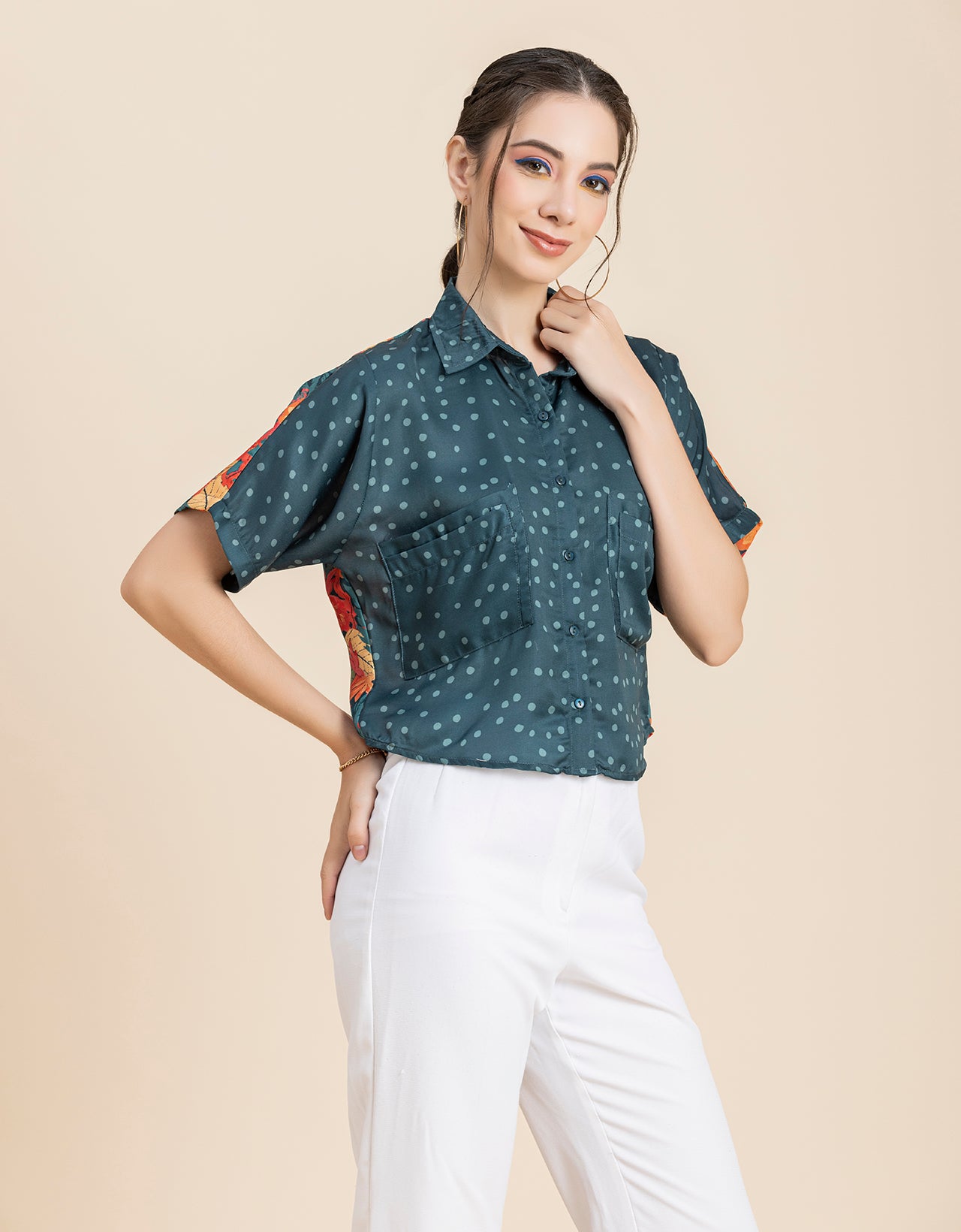 Printed Crop Shirt, Boho Style