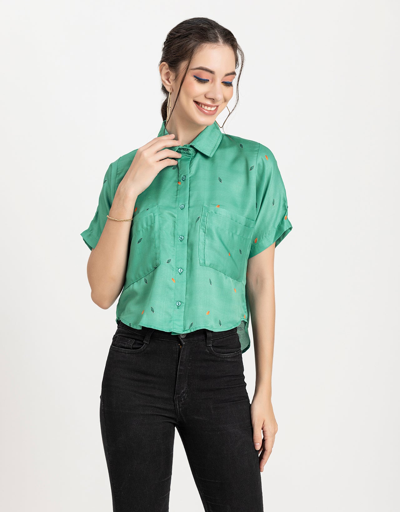 Printed Crop Shirt, Boho Style