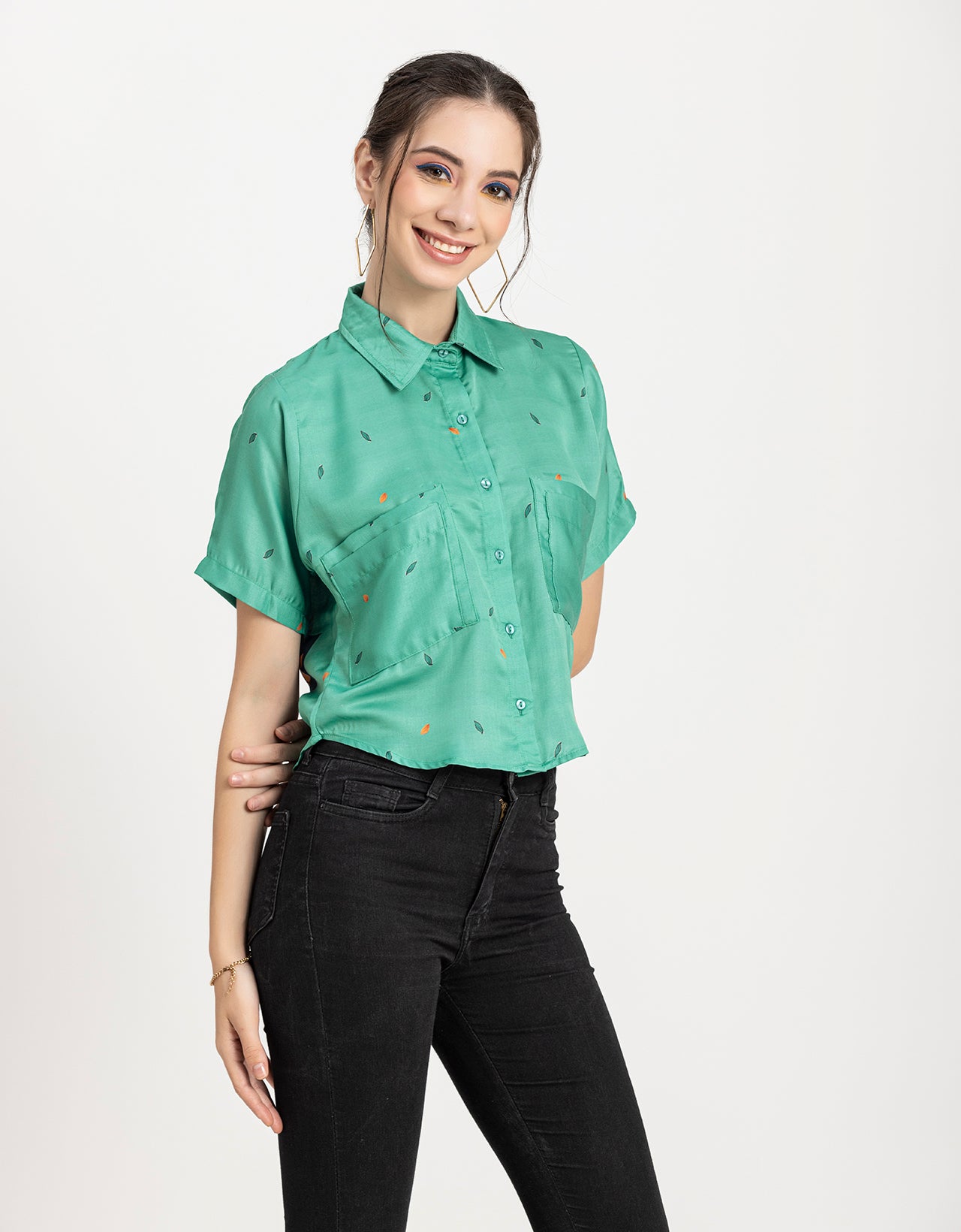 Printed Crop Shirt, Boho Style