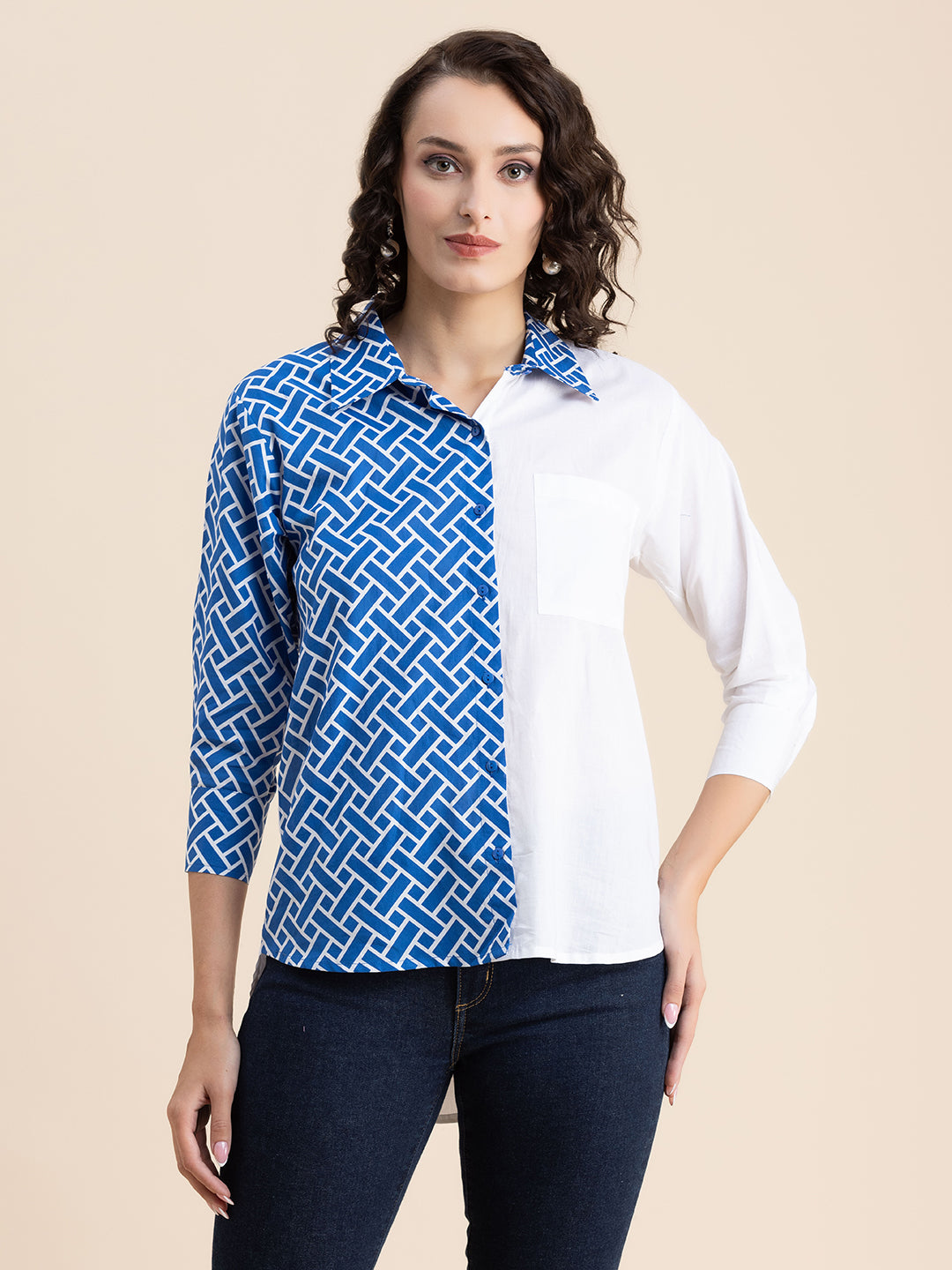 full sleeve womens designer shirt