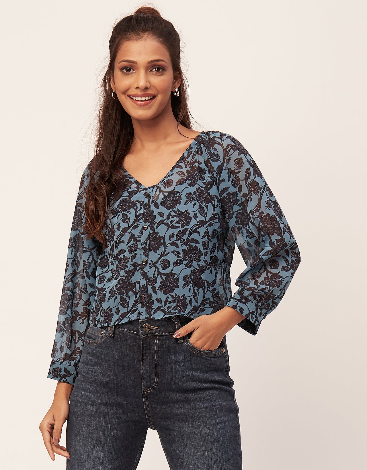 V-Neck Summer Tunic Shirt