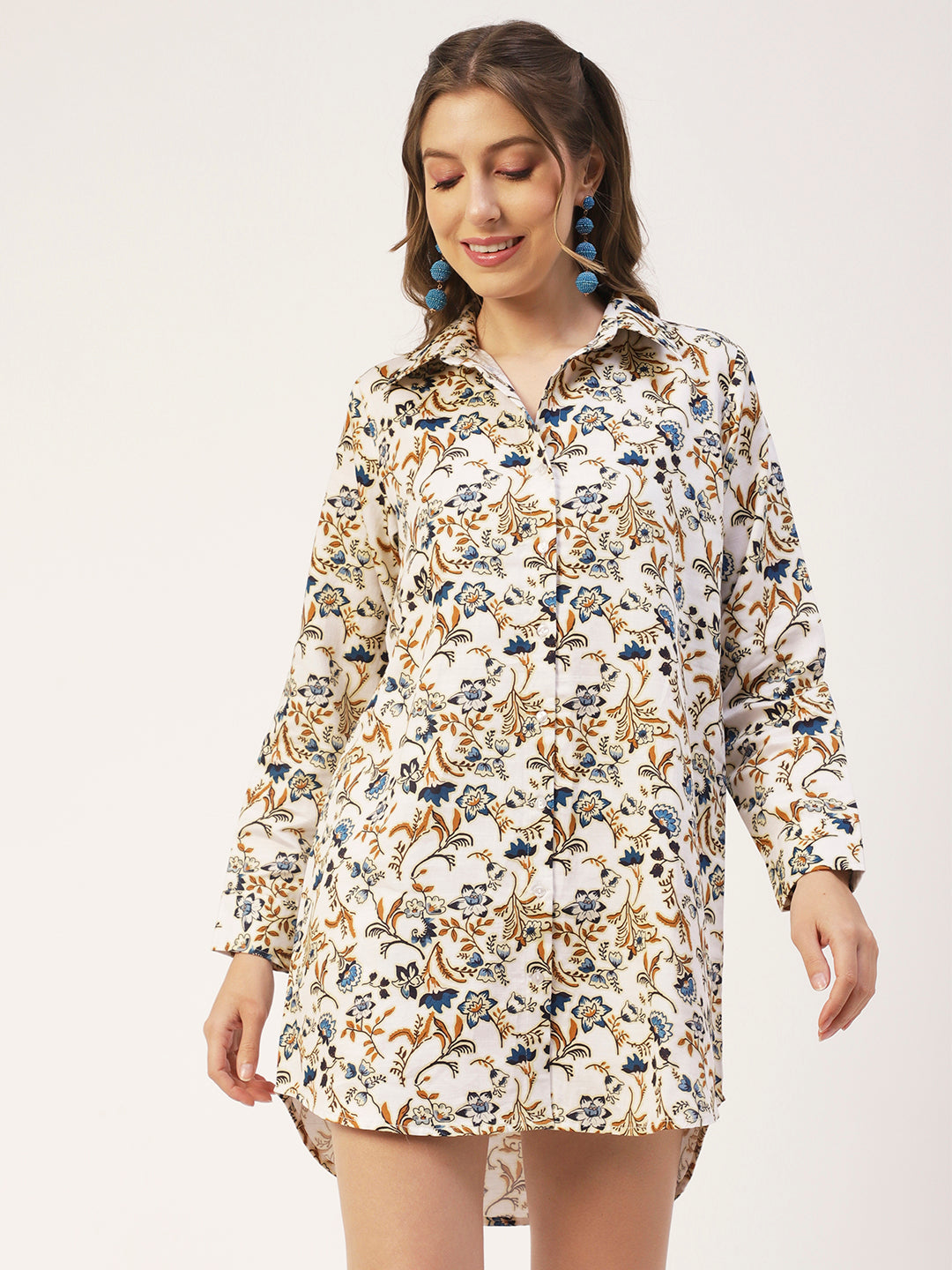 Collared Long Shirt Dress