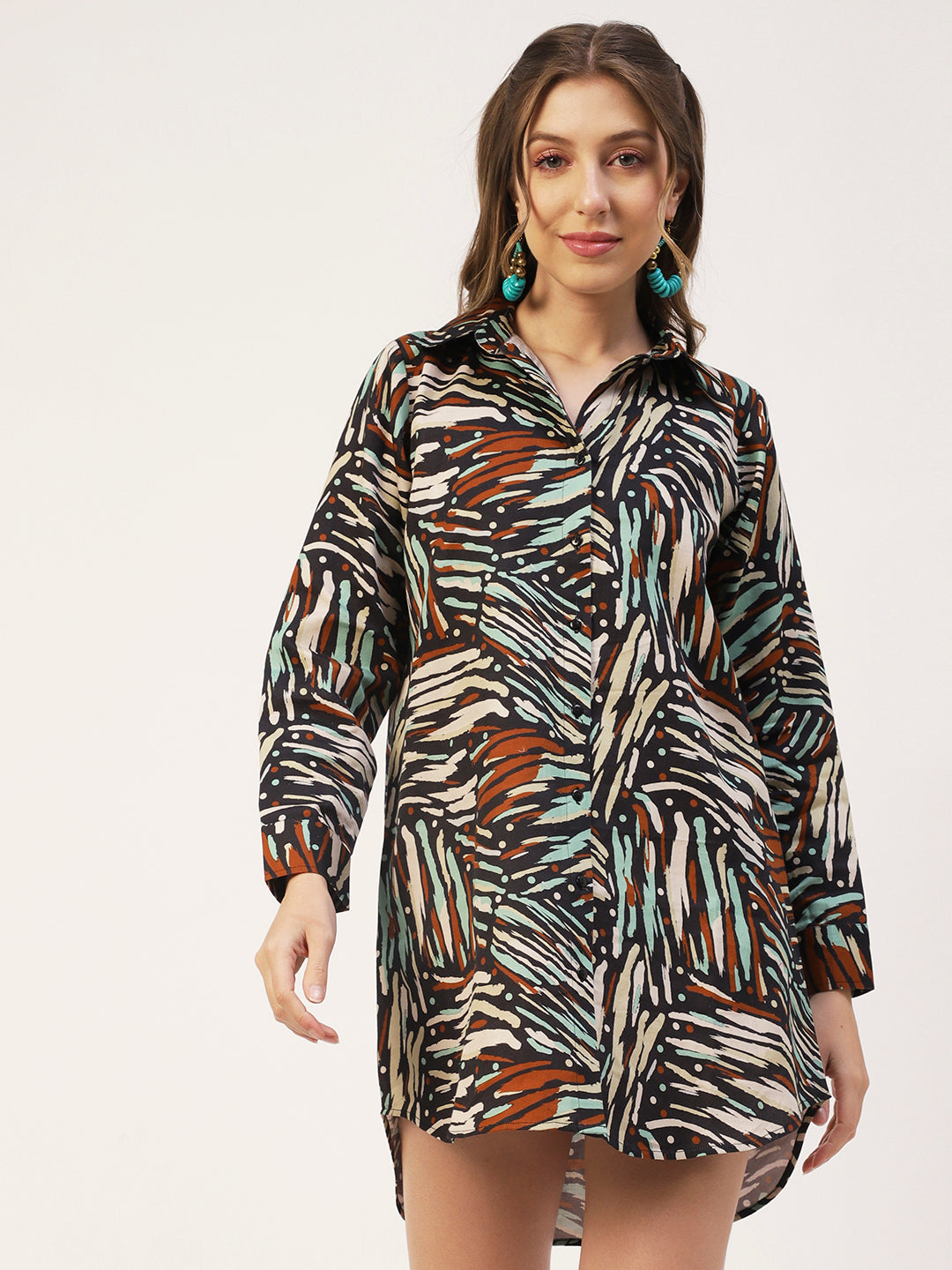 Collared Long Shirt Dress