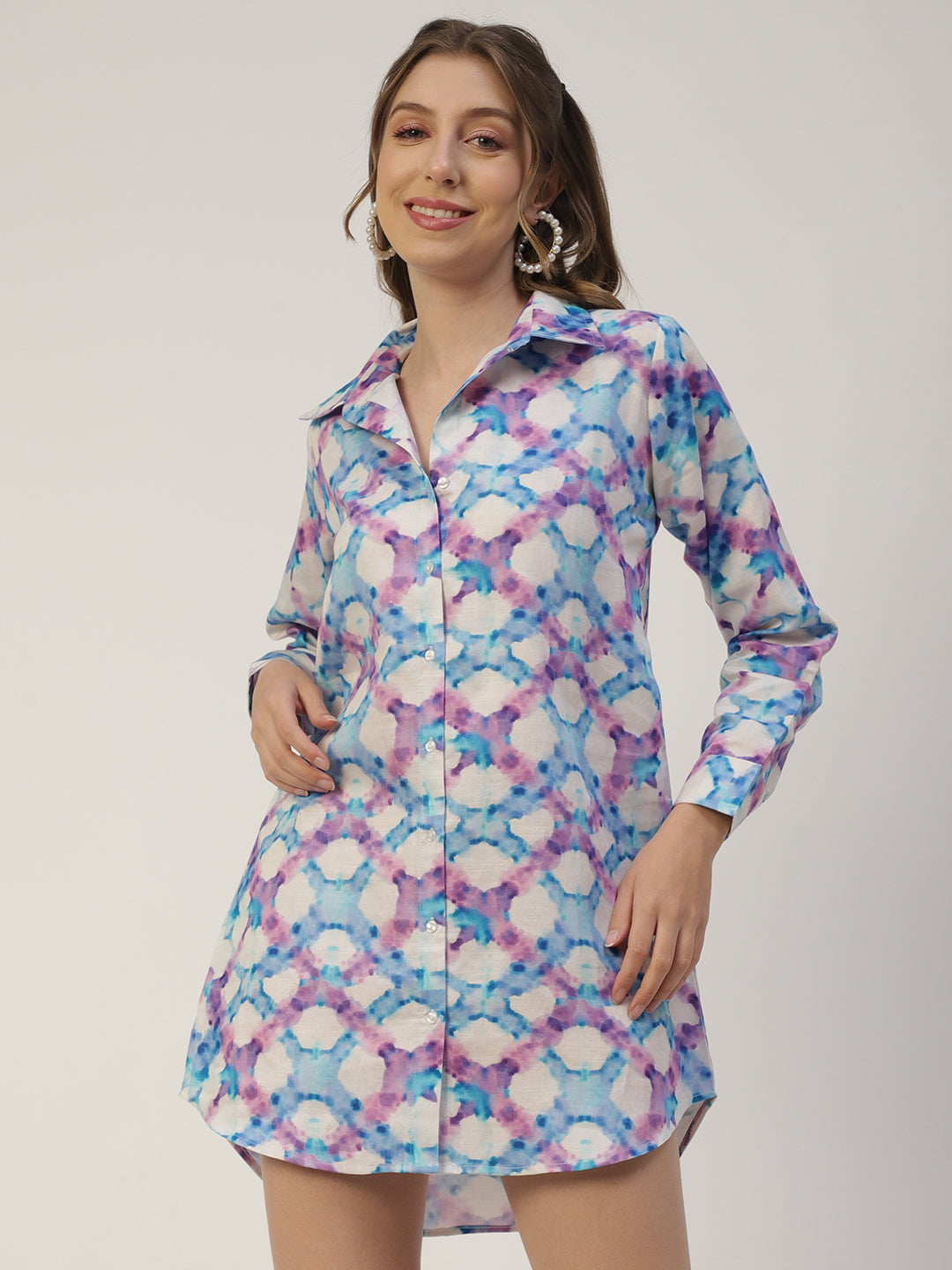 Collared Long Shirt Dress