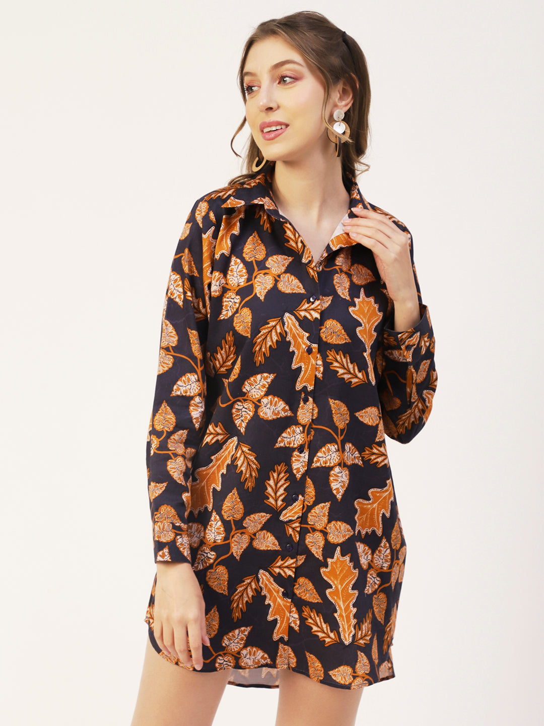 Collared Long Shirt Dress