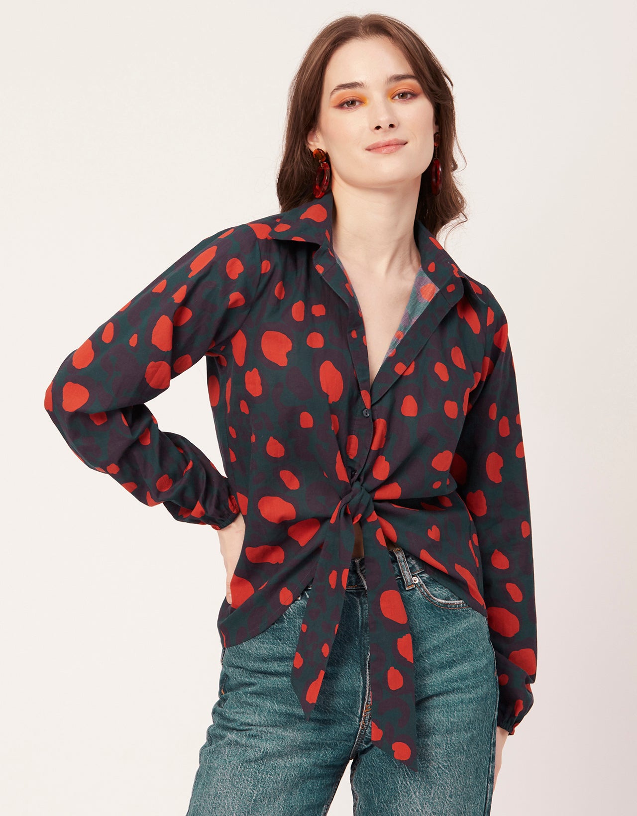 Full Sleeve Knot Crop Top