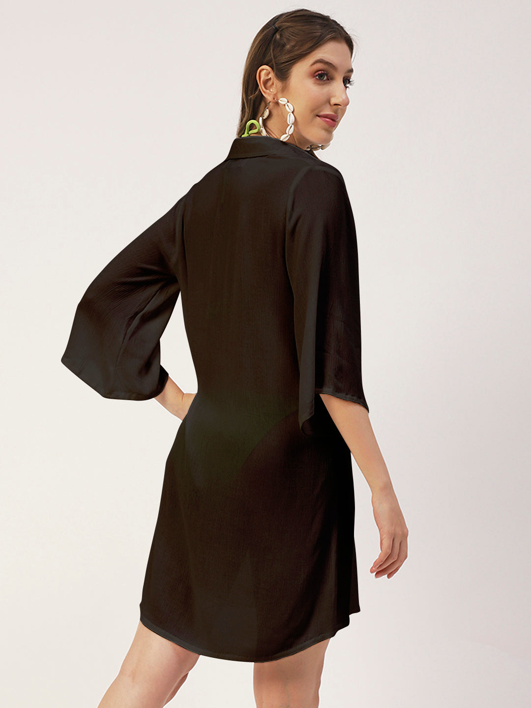 Long Cover Up Sheer Shirt