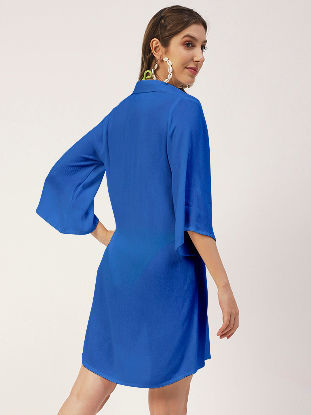 Long Cover Up Sheer Shirt