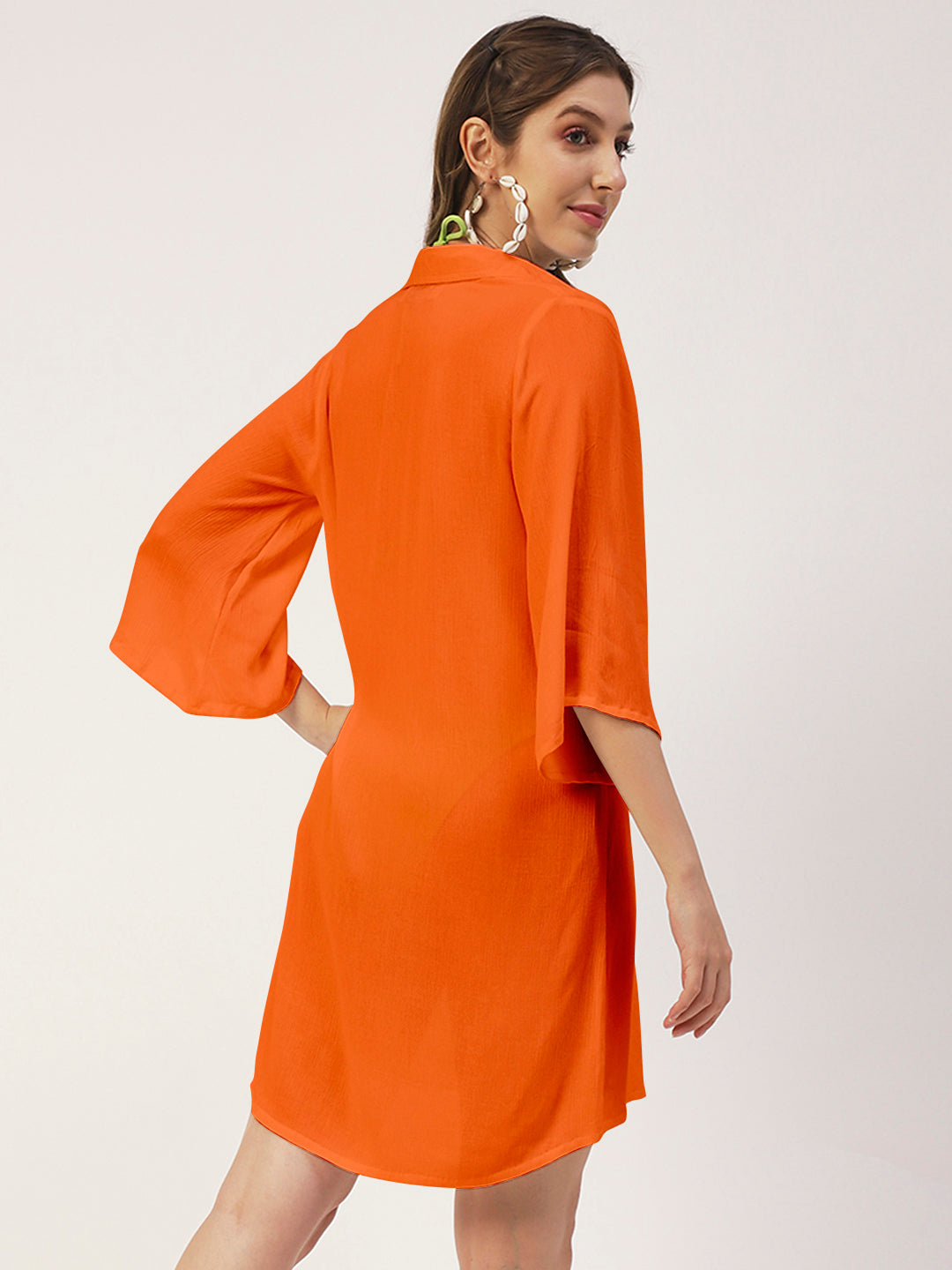 Long Cover Up Sheer Shirt