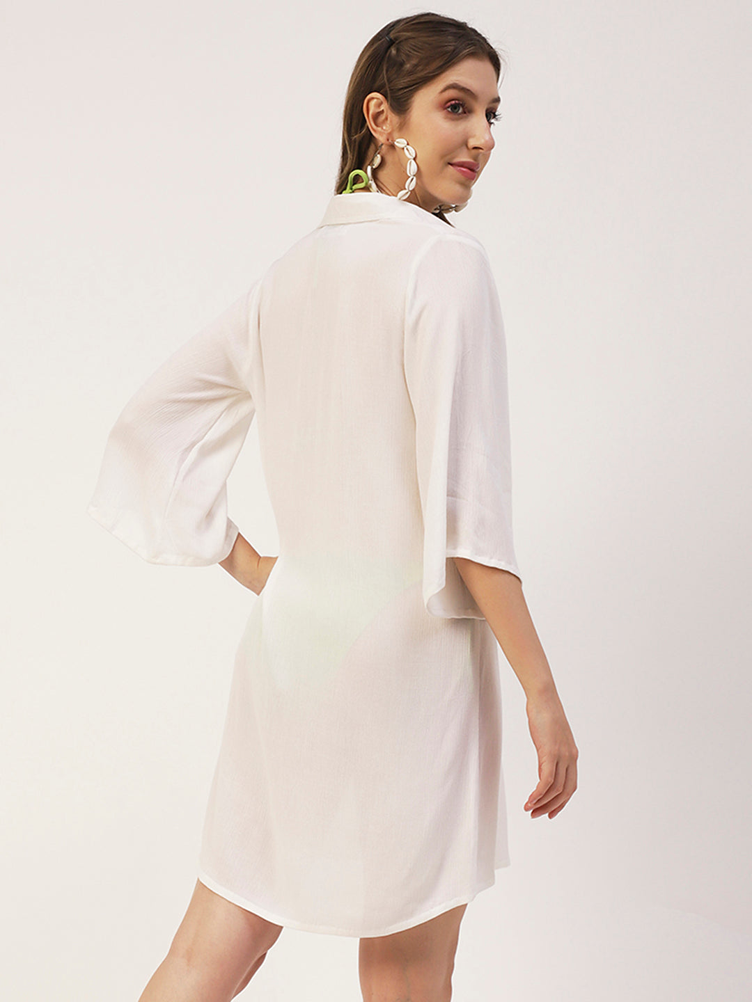 Long Cover Up Sheer Shirt