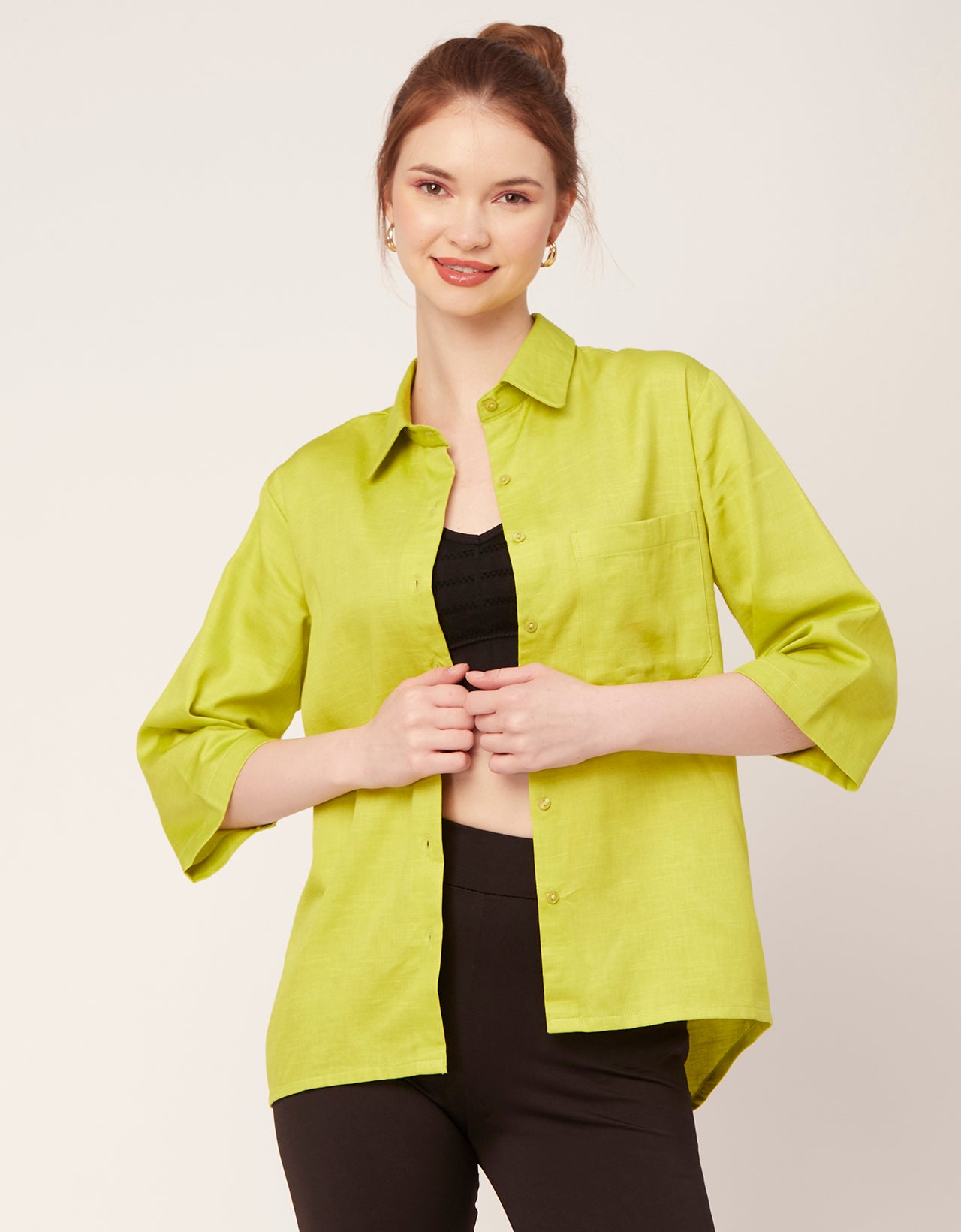 Satin Slub Over-Sized Shirt