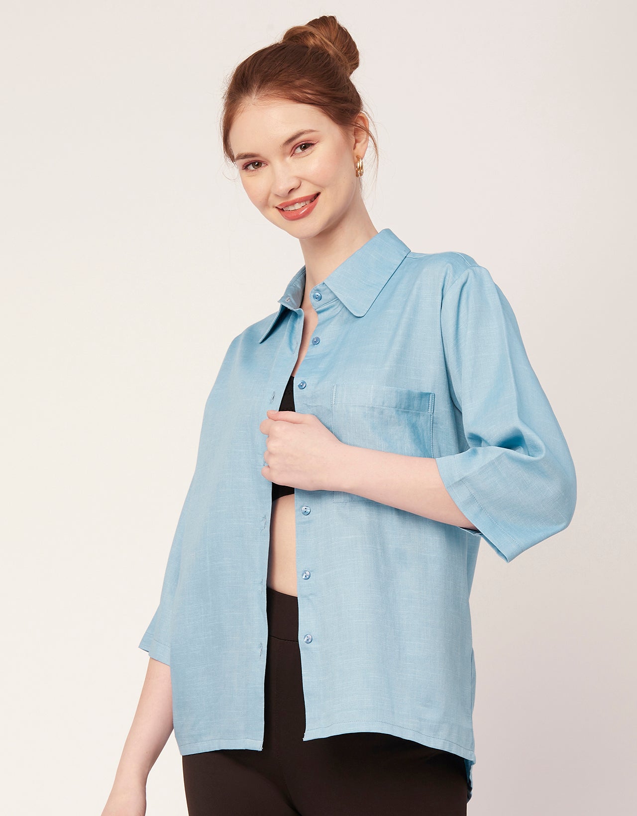 Satin Slub Over-Sized Shirt