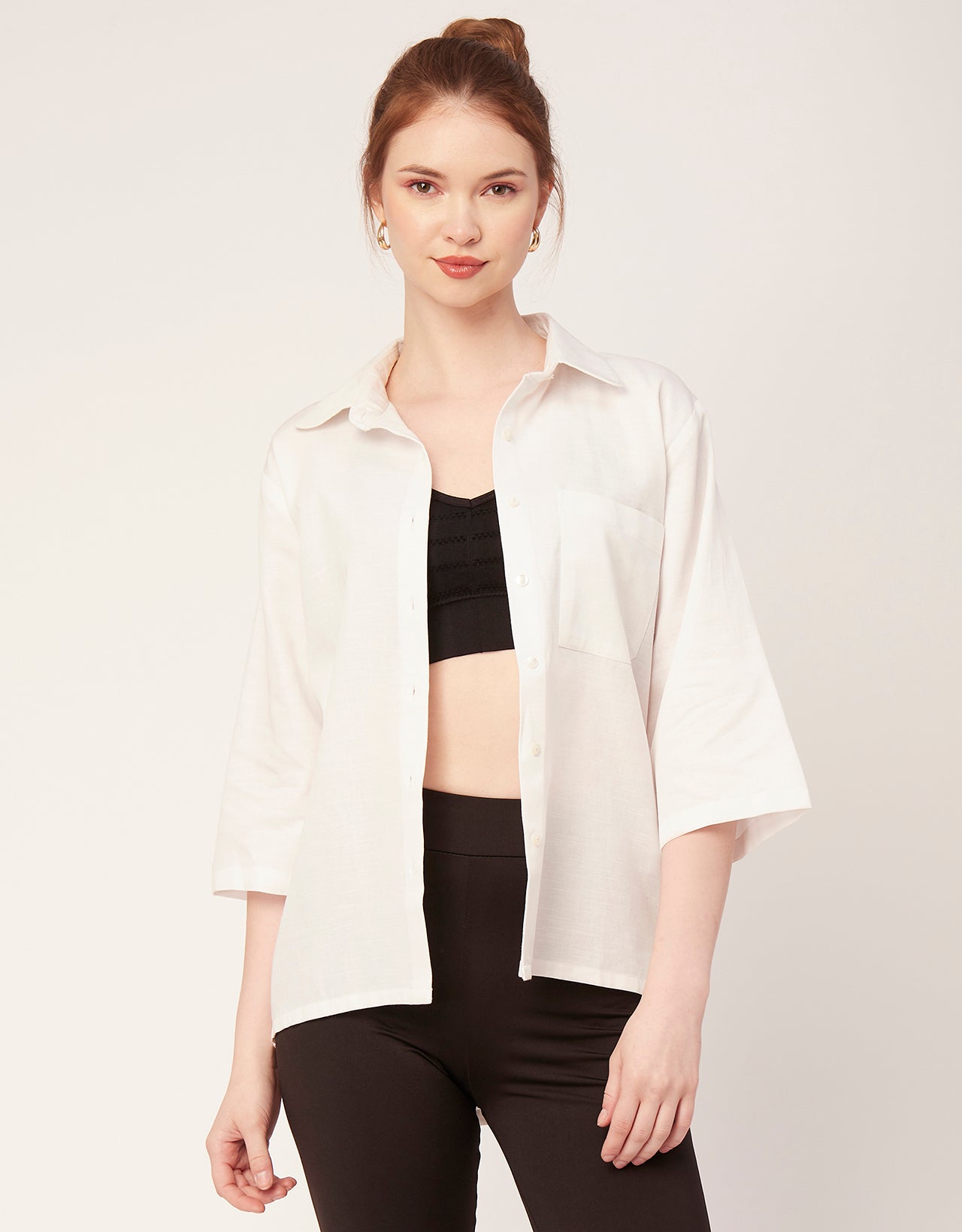 Satin Slub Over-Sized Shirt
