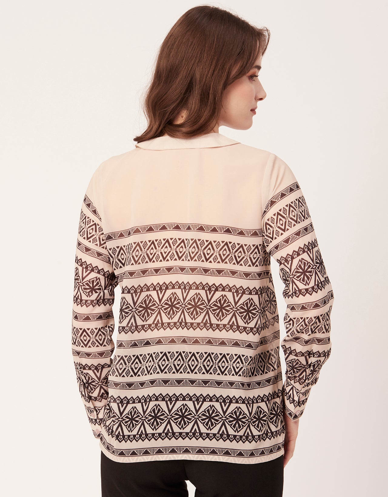 Printed Peter Pan Collar Shirt