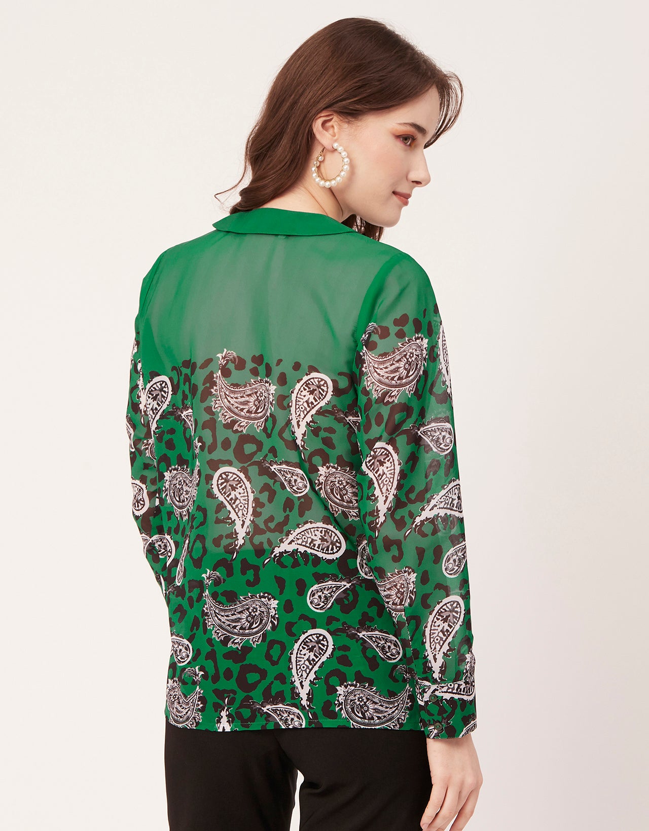 Printed Peter Pan Collar Shirt