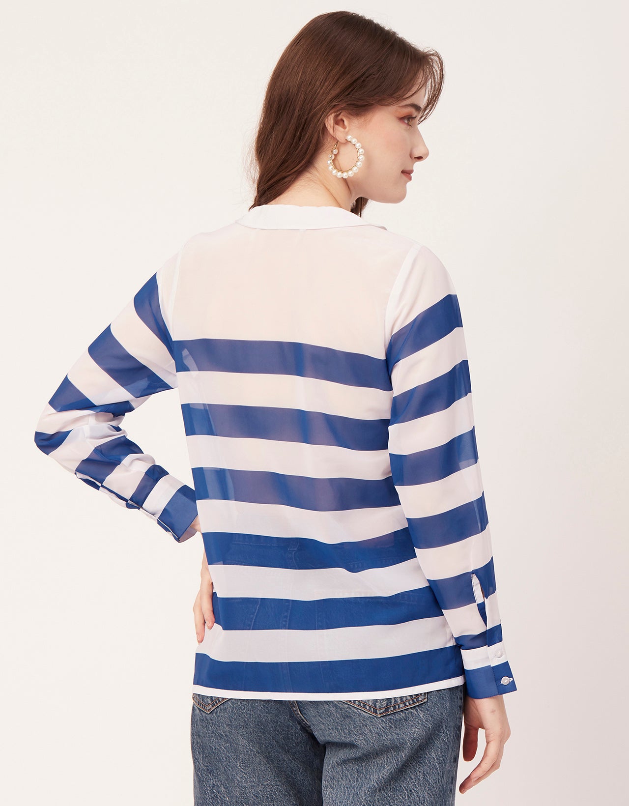 Printed Peter Pan Collar Shirt