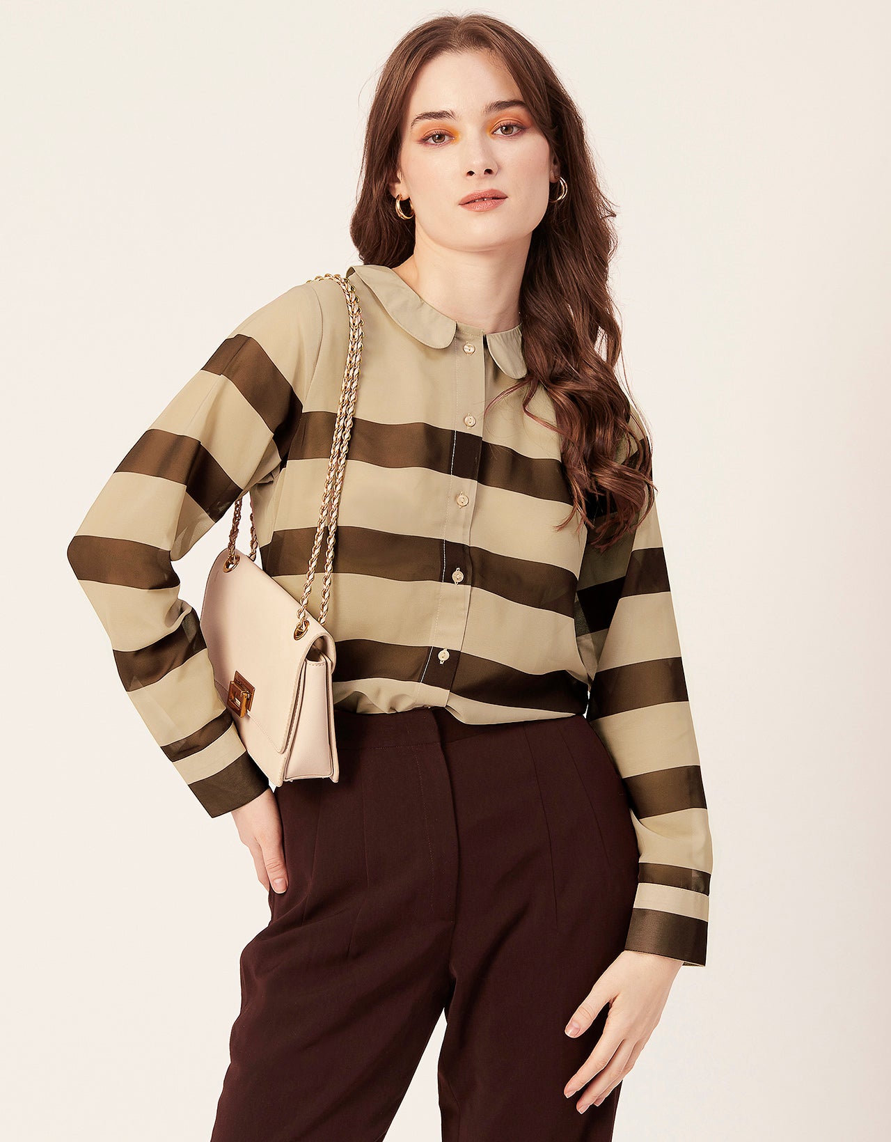 Printed Peter Pan Collar Shirt