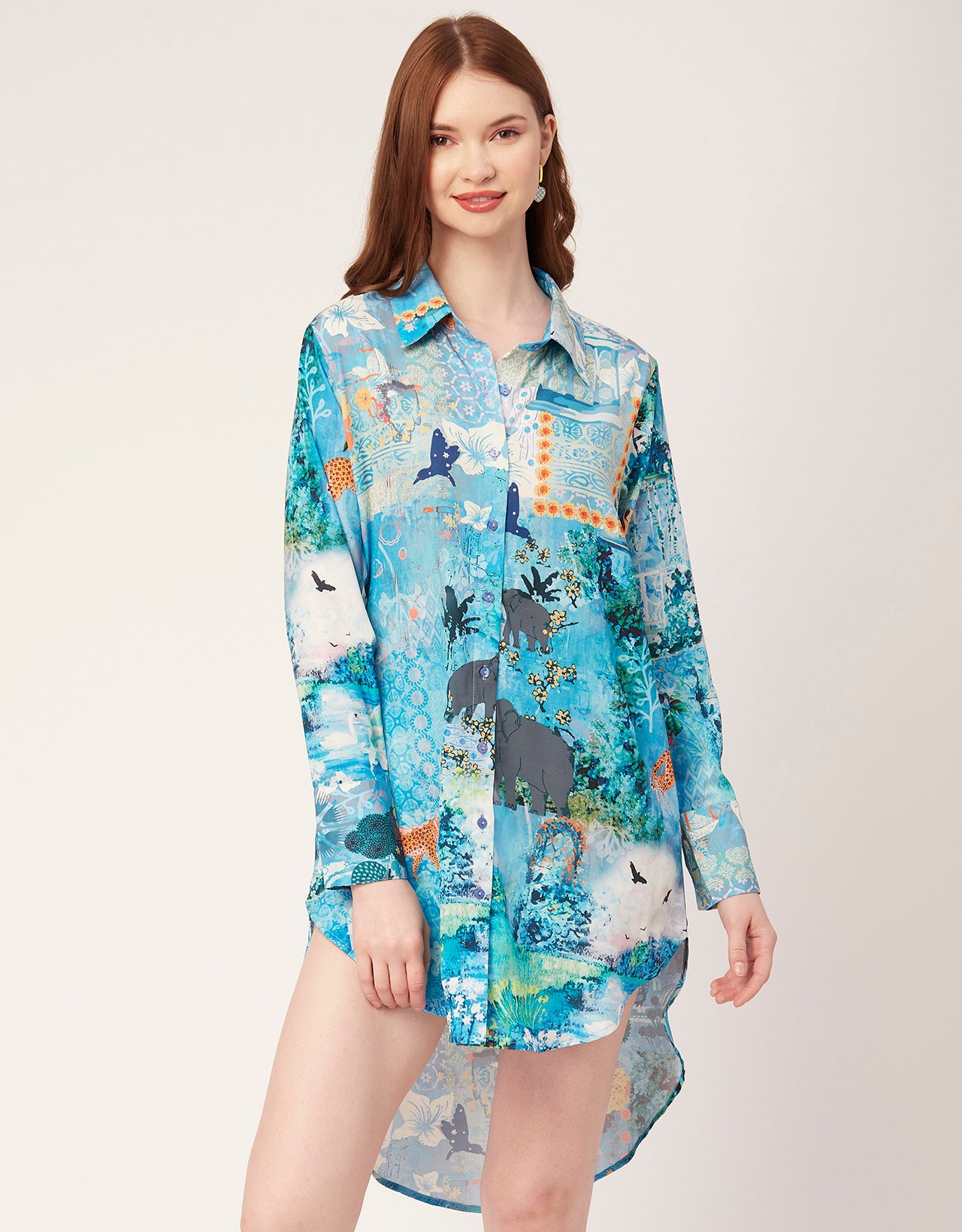 Long Collared Hem Dress