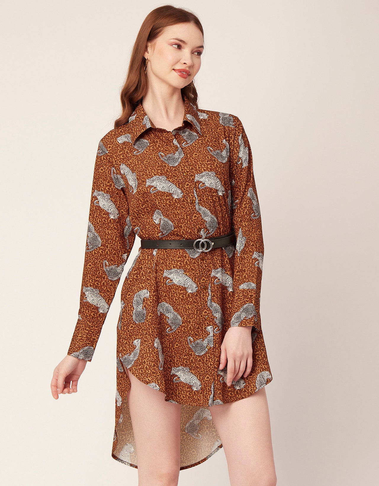 Long Collared Hem Dress