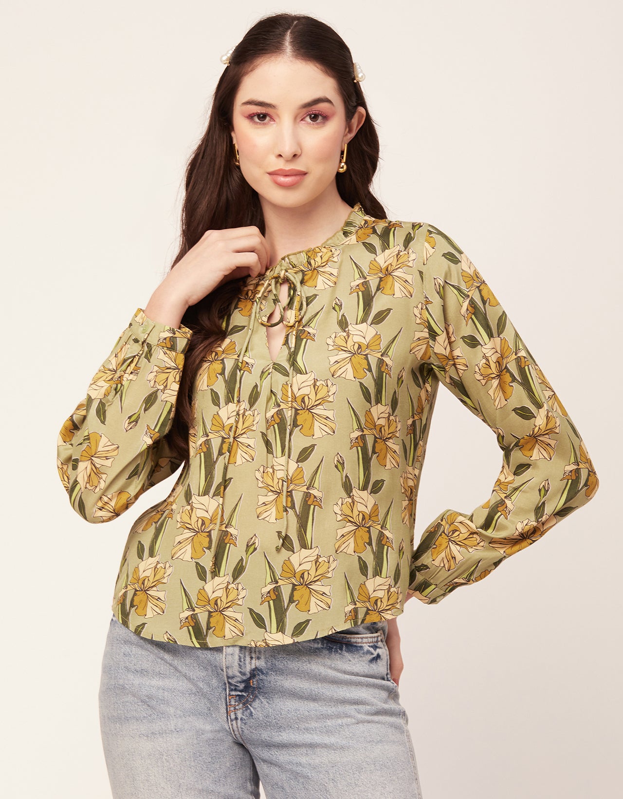 Printed Puffed Sleeve Tunic