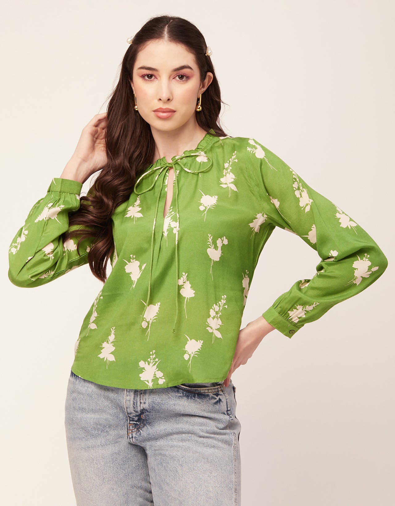 Printed Puffed Sleeve Tunic