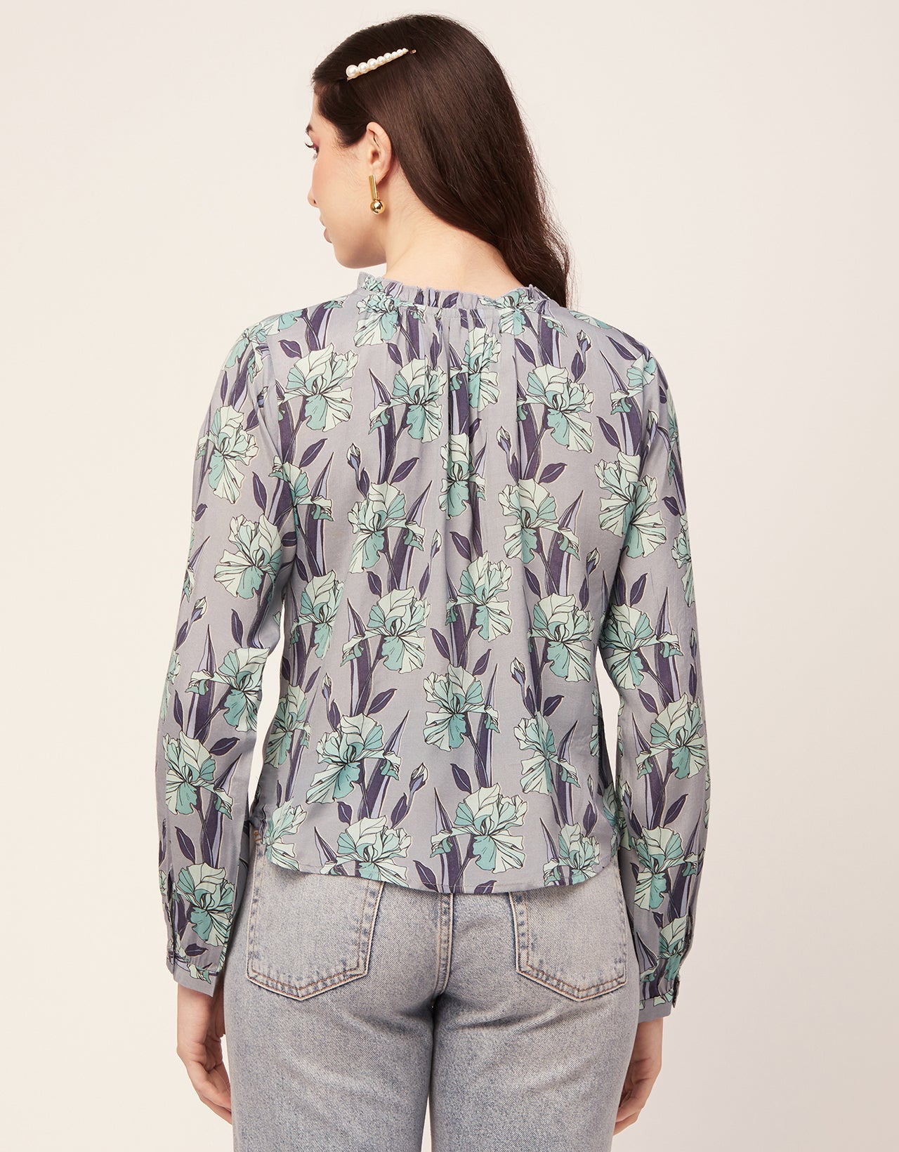 Printed Puffed Sleeve Tunic