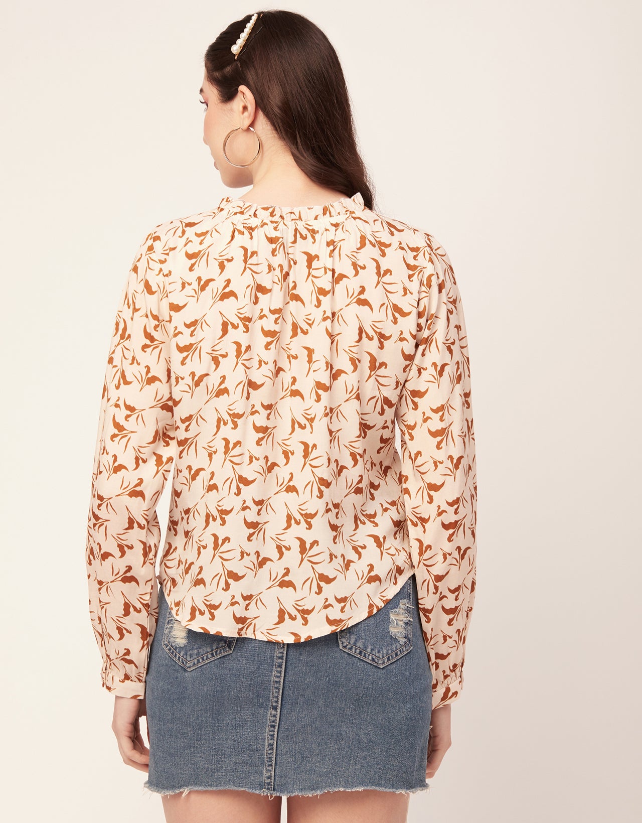 Printed Puffed Sleeve Tunic