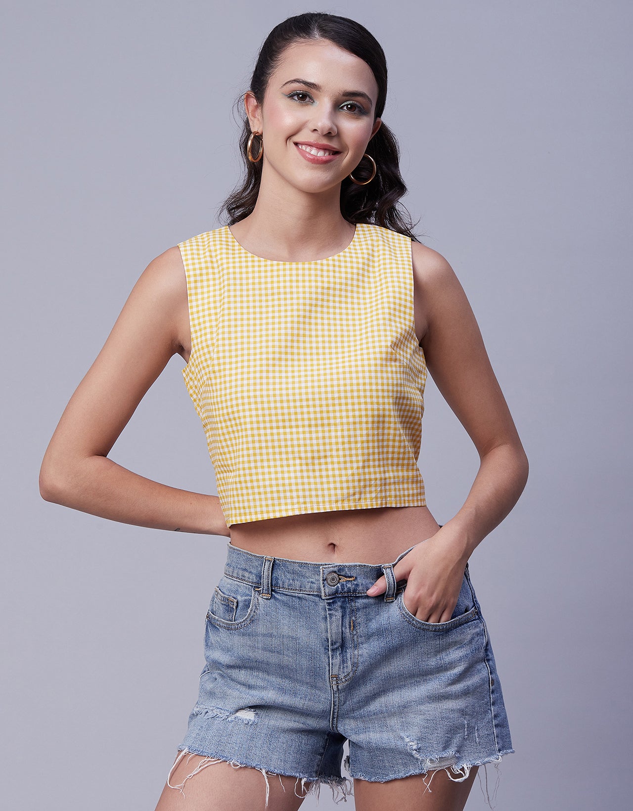 Printed Sleeveless Short Top