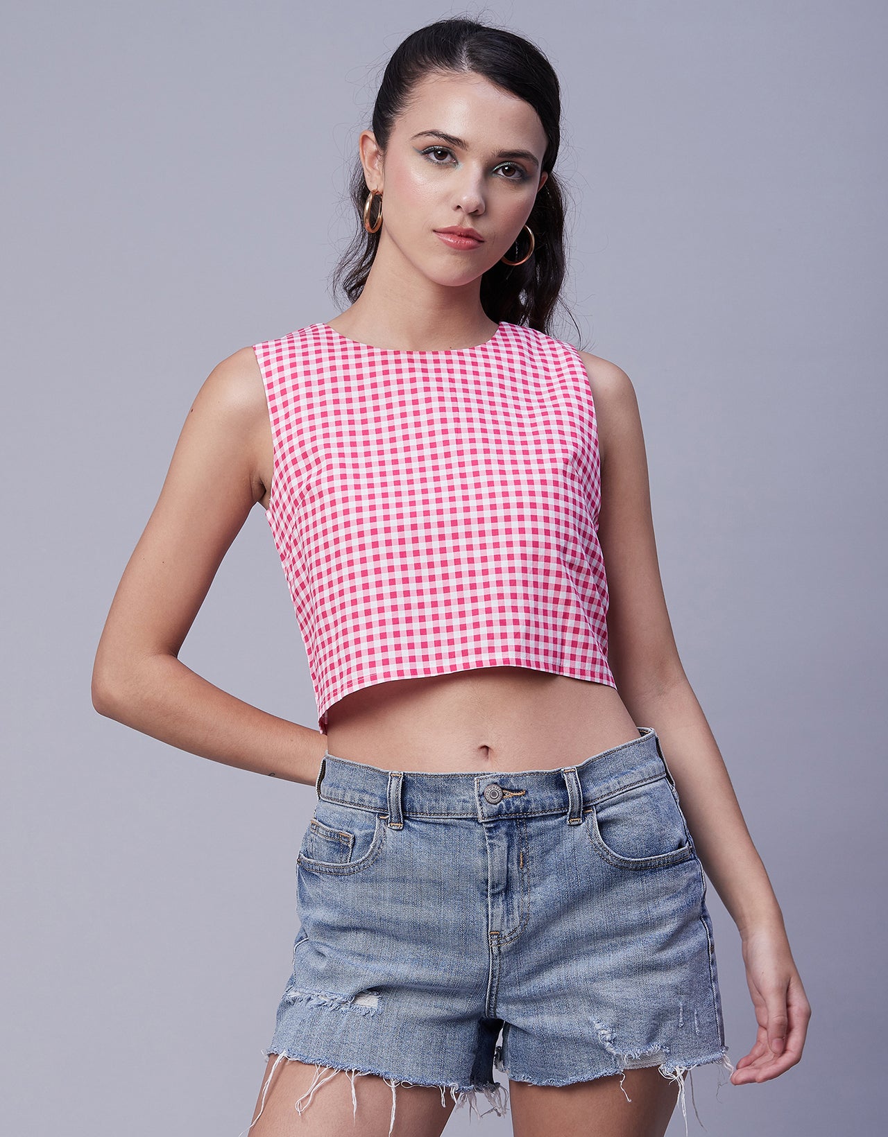 Printed Sleeveless Short Top