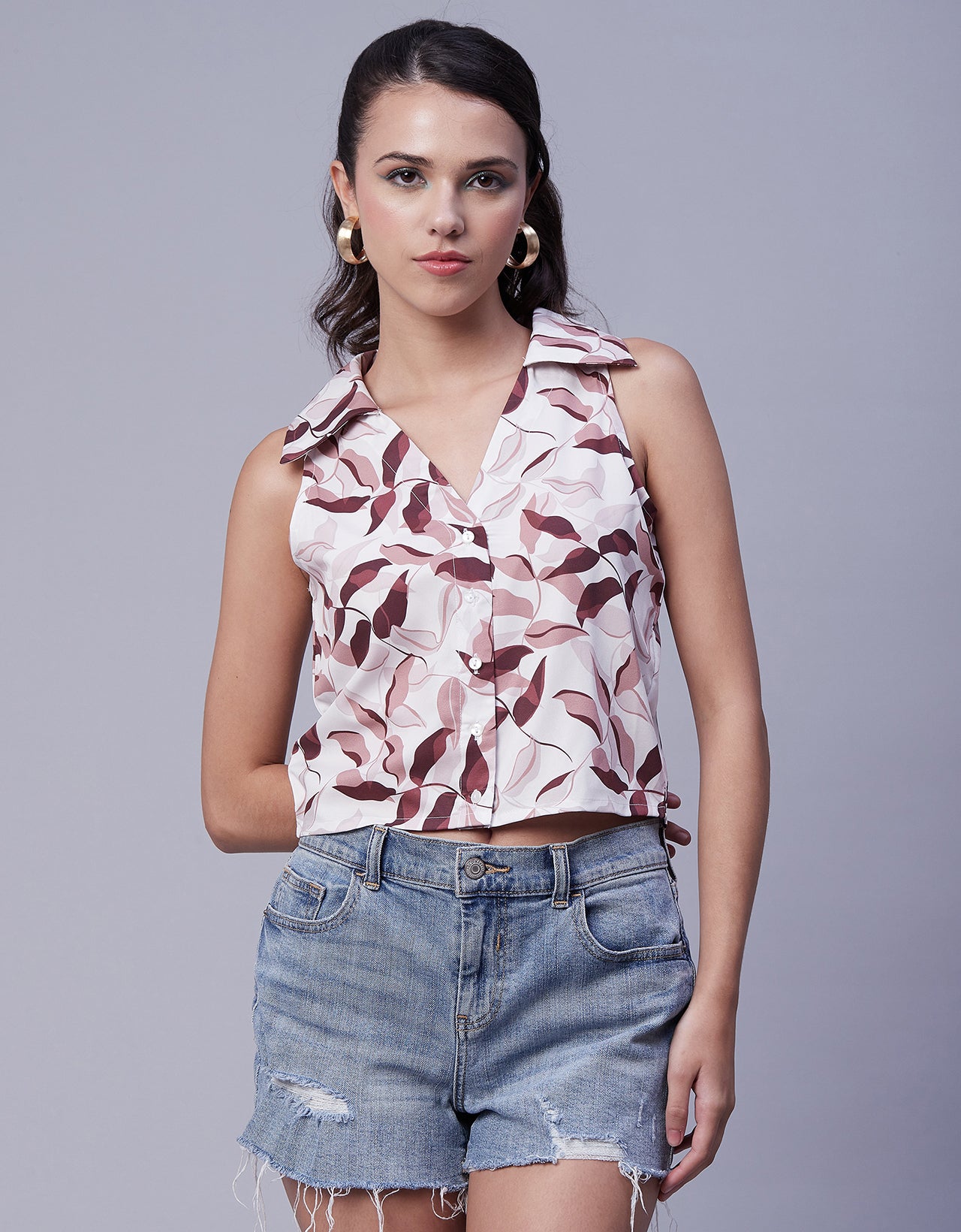 Printed Collared Summer Top