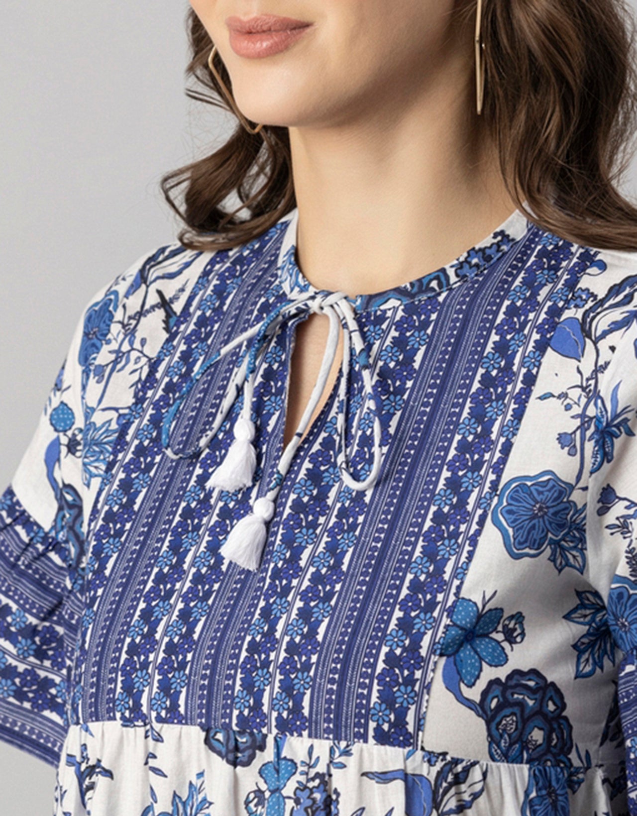 Printed Boho Cotton Blouse