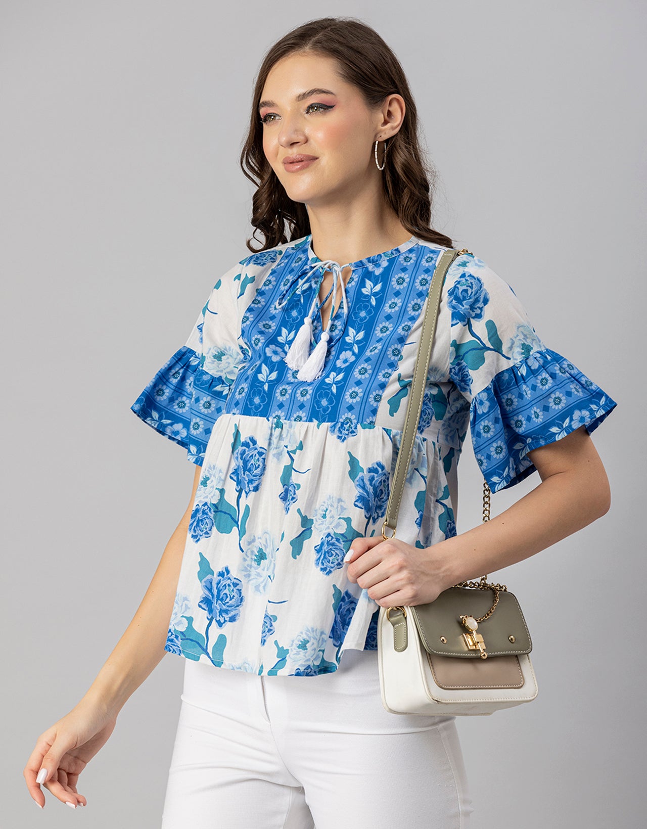 Printed Boho Cotton Blouse